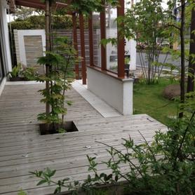 ヒノキのウッドデッキとココマ ヒノキのウッドデッキとココマ