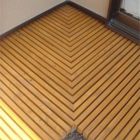 ヒノキのL型濡れ縁 ヒノキのL型濡れ縁