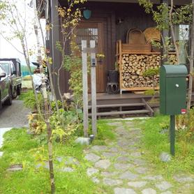 イタウバ材で門柱 イタウバ材で門柱