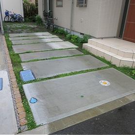 石畳風コンクリートの駐車場 石畳風コンクリートの駐車場